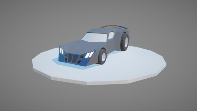 Race Car Low Poly 3D Model