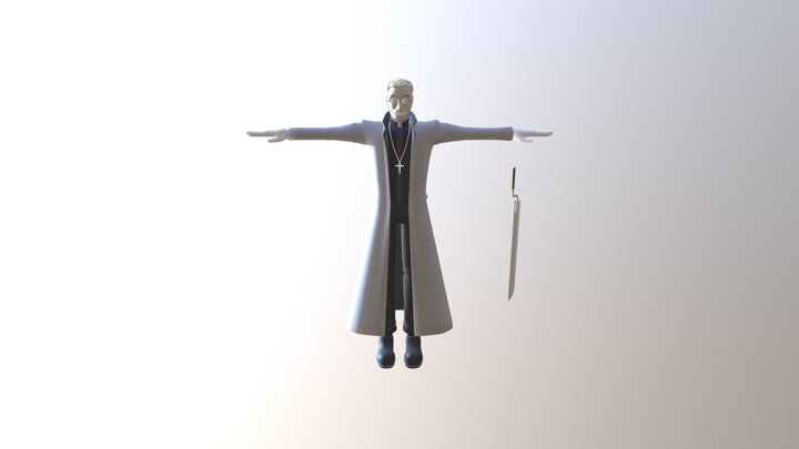 3D model Alucard from Hellsing Anime 3D Rigged VR / AR / low-poly