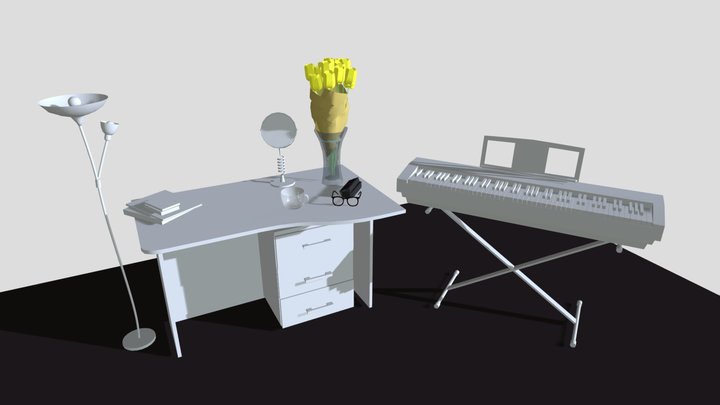HW1_10 objects from my room 3D Model