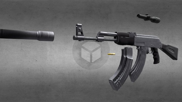 ak with assets 3D Model