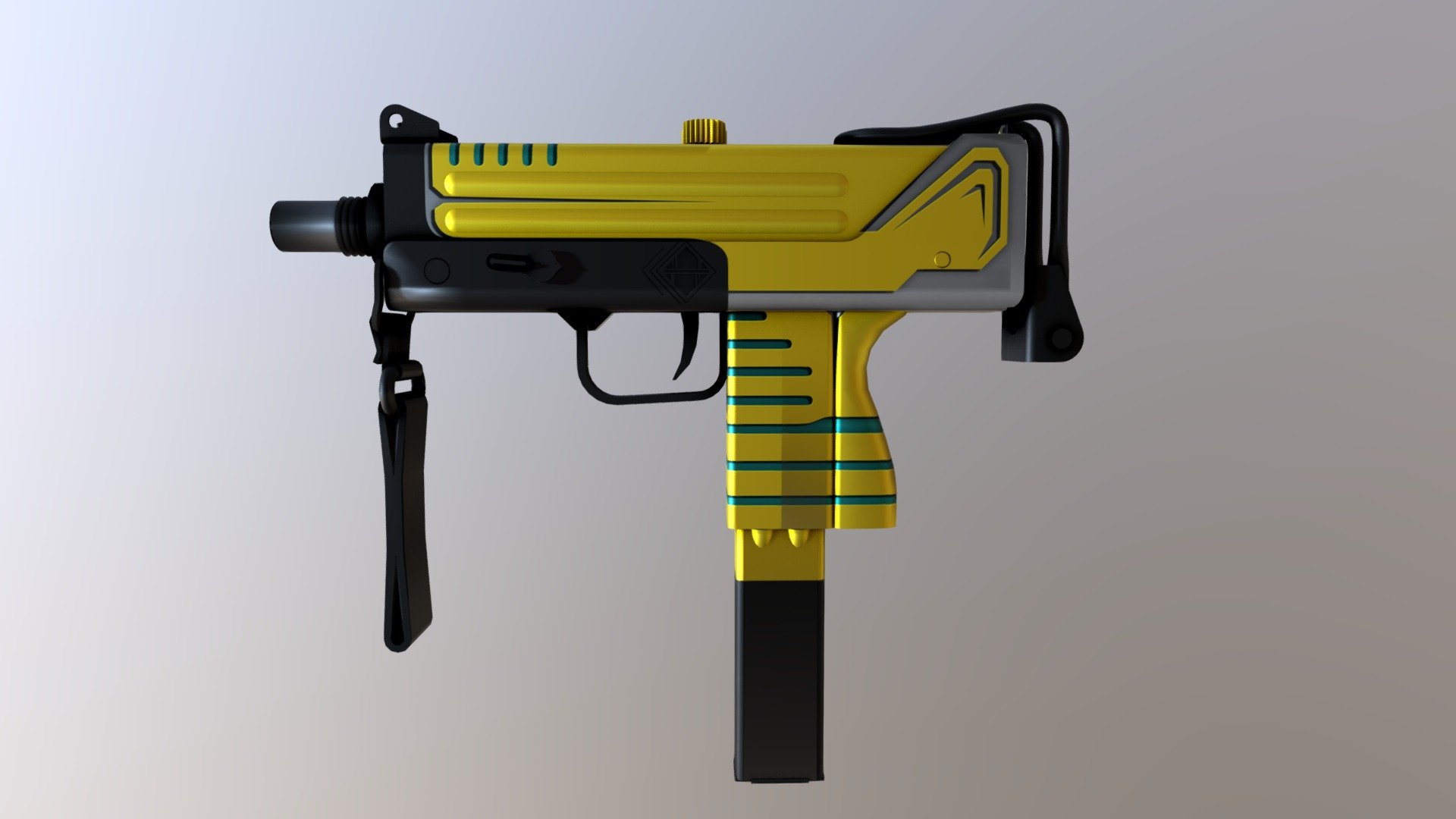 Mac10 Yellow Strike - 3D model by syrusek [029043e] - Sketchfab