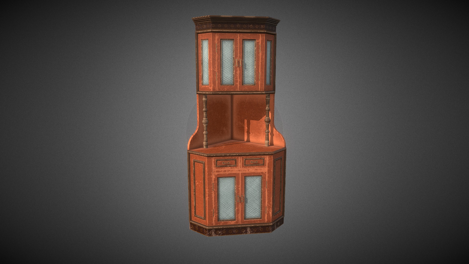 3D model Showcase(3in1) - This is a 3D model of the Showcase(3in1). The 3D model is about a small wooden box.