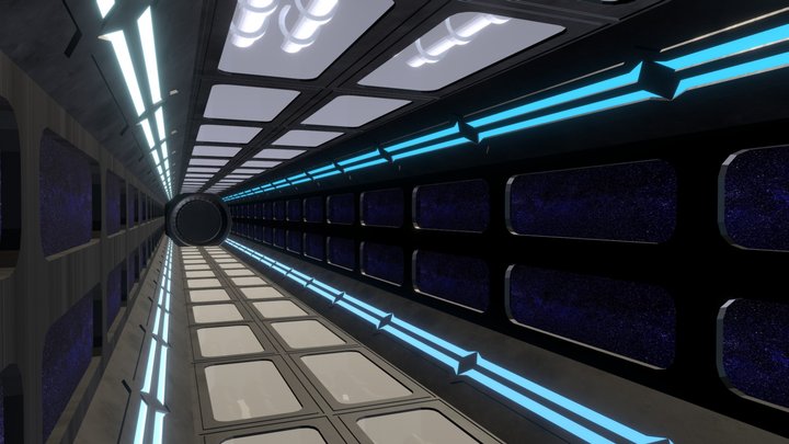 sci fi tunnel 3D Model