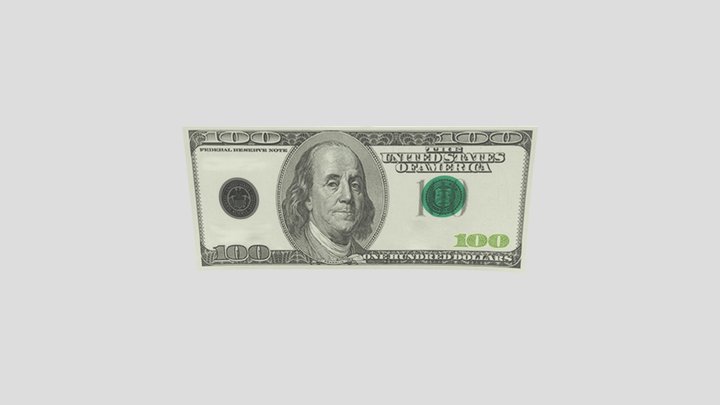 US Hundred Dollar Bill 3D Model