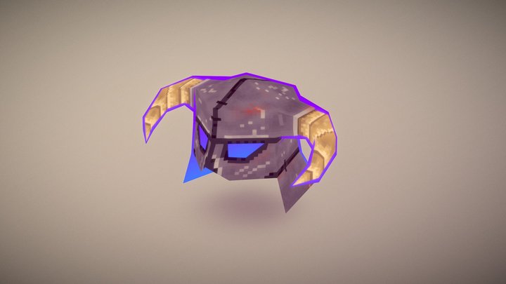 Low Poly Skyrim Iron Helmet 3D Model