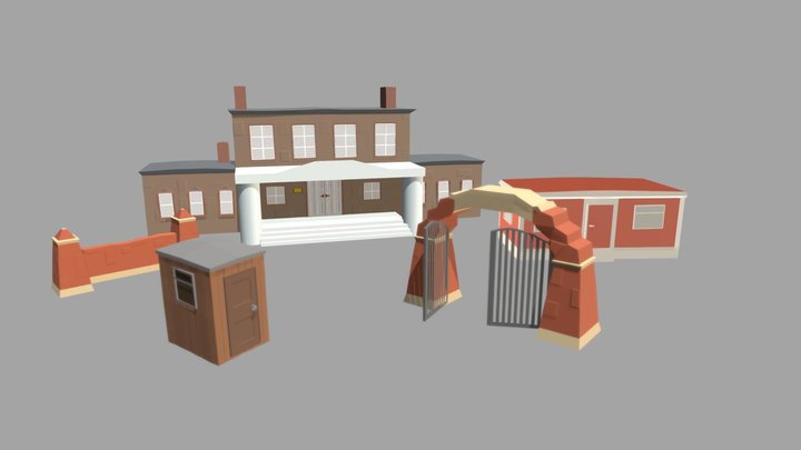 Low Poly Building Pack 3D Model