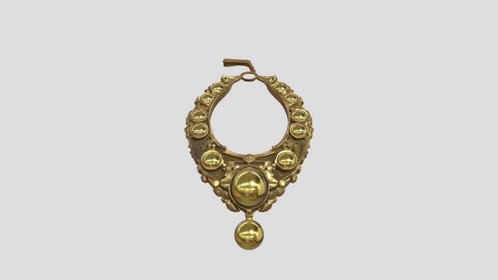 ornate gold necklace 3D Model