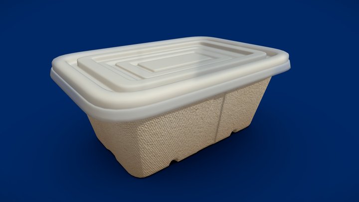 Box Food Cardboard Container - Disposable 3D Model