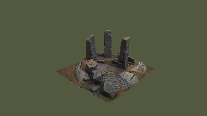 Ruins on the top of a hill 3D Model