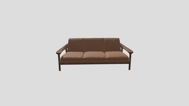 SOFA BRIDGE 3 CHO MAU NAU-DA COGNAC 3D Model