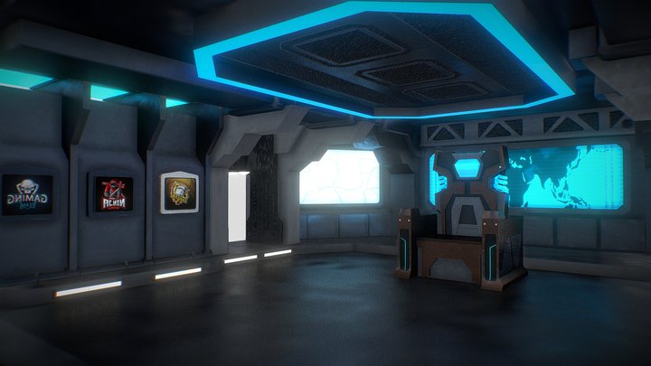Sci-fi War Room & Scholar Genius Chair 3D Model