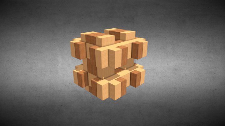 Bamboo Puzzle Prison House 3D Model