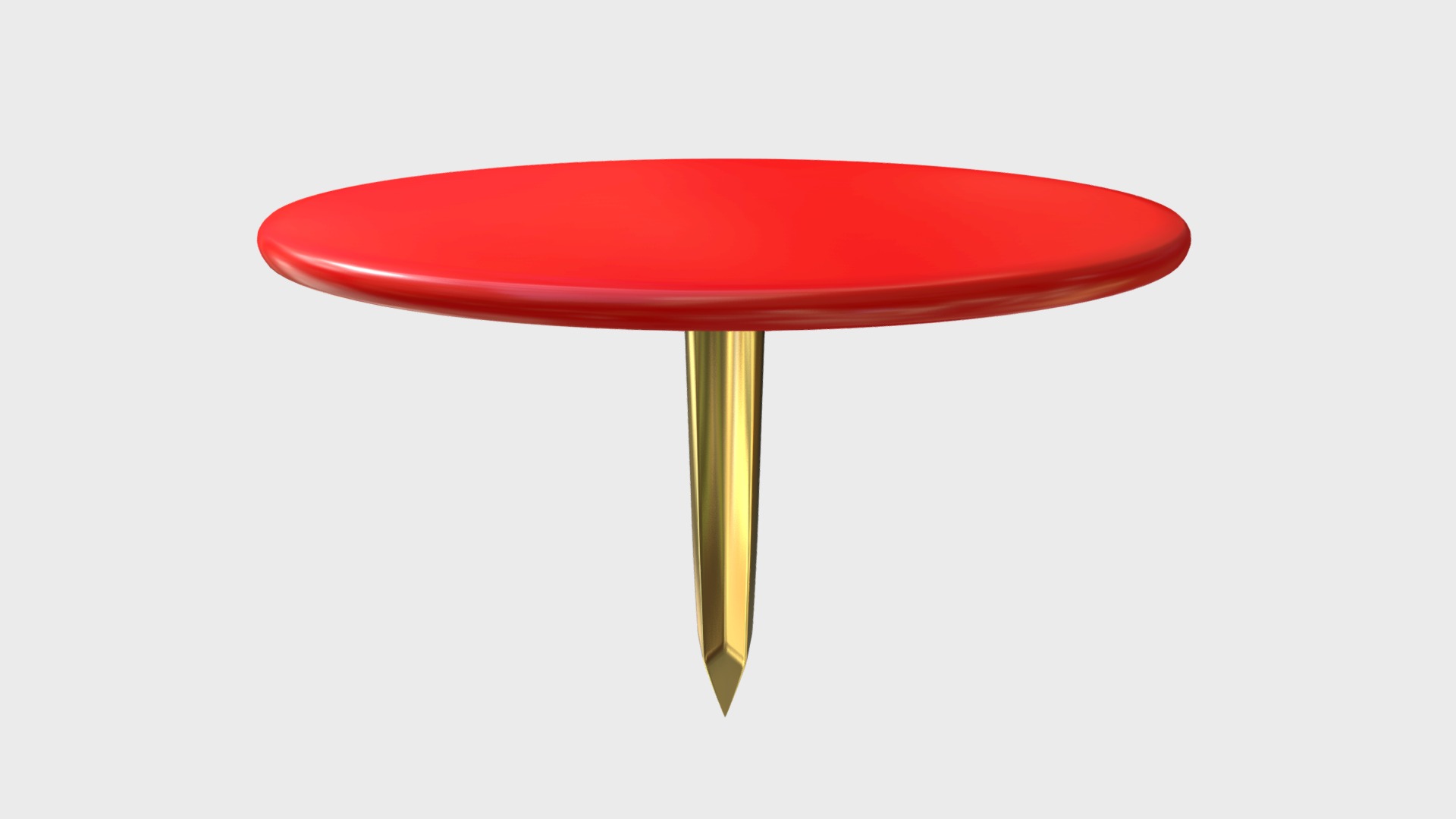 3D model Round push pin - This is a 3D model of the Round push pin. The 3D model is about a red and yellow straw.