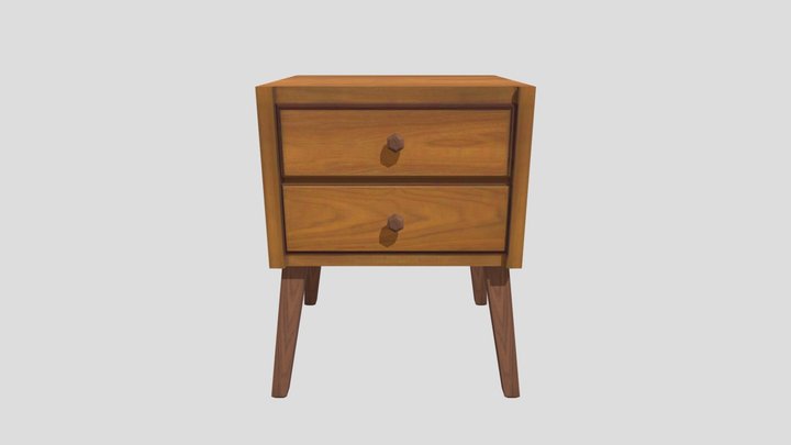 PS1/LowPolly Nightstand table – Gratis 3D-model STL