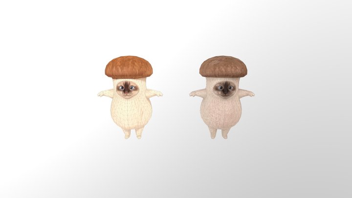 Siamese Cat Mushroom Character (2 Skins)