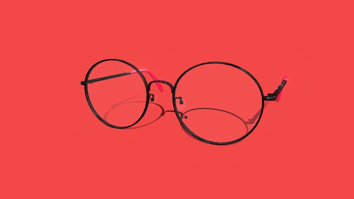 Round full rim glasses#1 3D Model