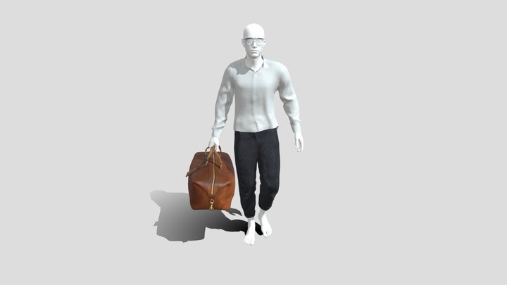 Walking_With_BriefcaseModel 3D Model