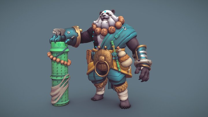 DAE sculpt - Panda warrior 3D Model