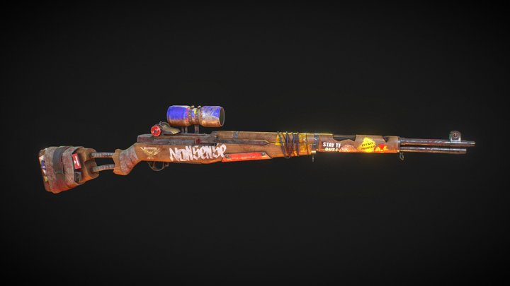 M1 Garand Wasteland 3D Model