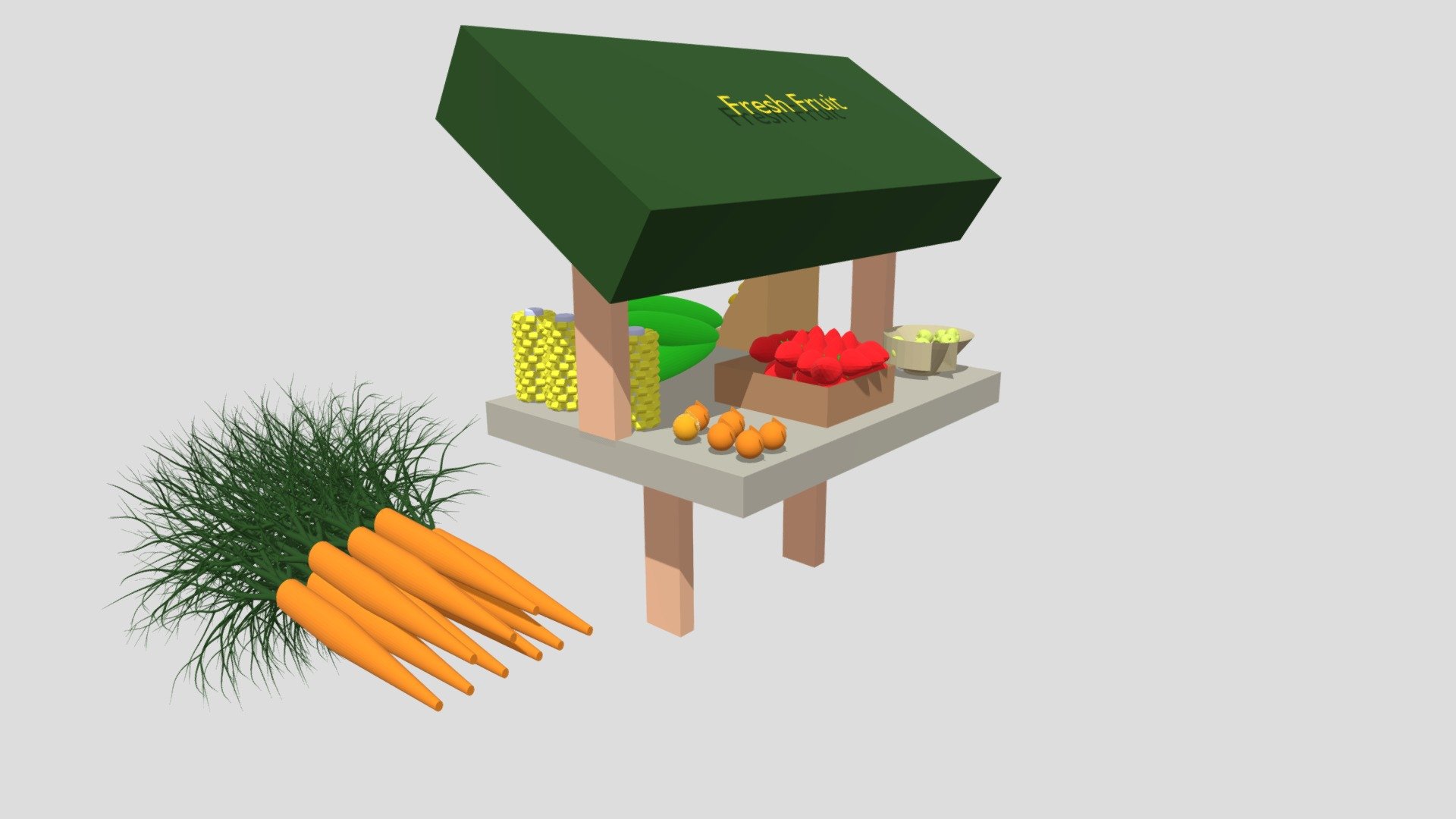 Fruit Stand - Download Free 3D model by therealMrMeow [02ae824] - Sketchfab