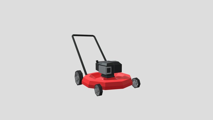 Lowpoly Lawn Mower 3D Model