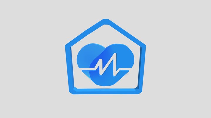 おうち病院　ロゴ 3D Model