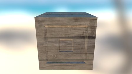 Wooden low poly box 3D Model