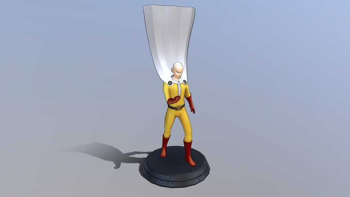 Saitama (Action Pose) - Cel-shaded – Modello 3D gratuito STL