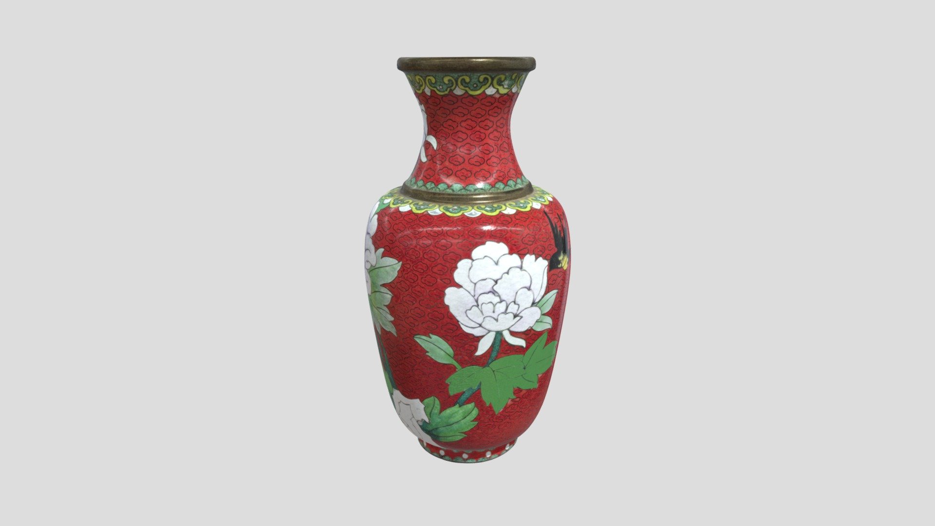 Classical oriental vase with flower pattern - Buy Royalty Free 3D model ...