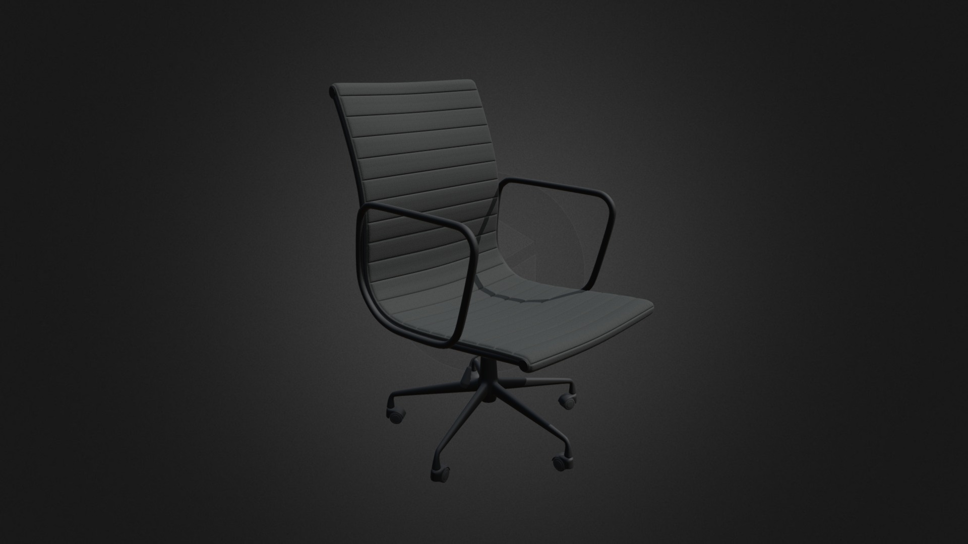 3D model Black Leather Swivel Chair - This is a 3D model of the Black Leather Swivel Chair. The 3D model is about a chair with a cushion.
