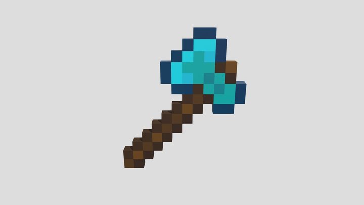 Diamond Axe Minecraft 3D Model