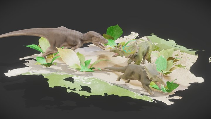 Daspletosaurus Torosus vs Chasmosaurus Belli 3D Model