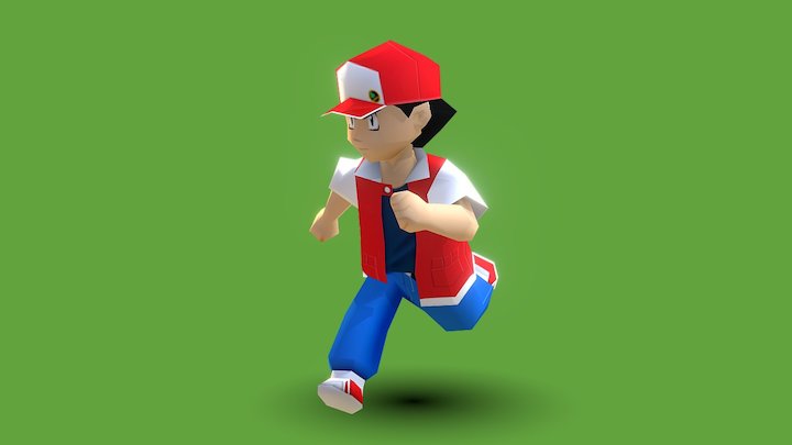 Red from Pokémon 1st Gen 3D Model