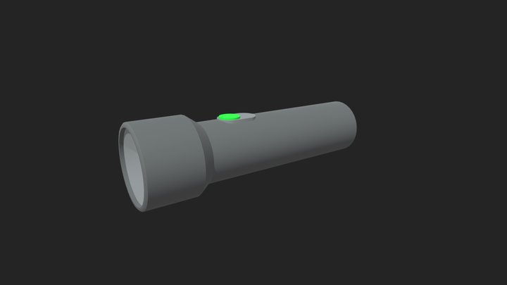 Low Poly Flashlight 3D Model