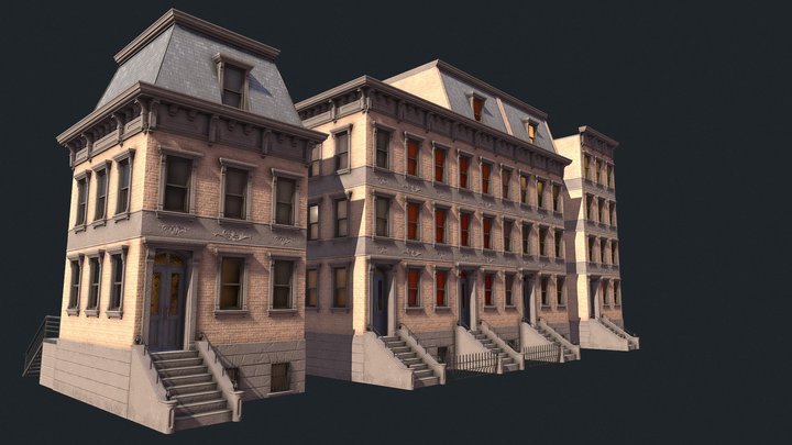 BrownStone Modular Building (Asset Examples) 3D Model
