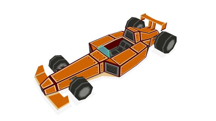 Low Poly Formula 1 Car 3D Model