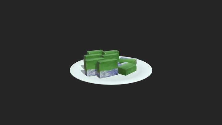 Kueh Salat (plated) 3D Model