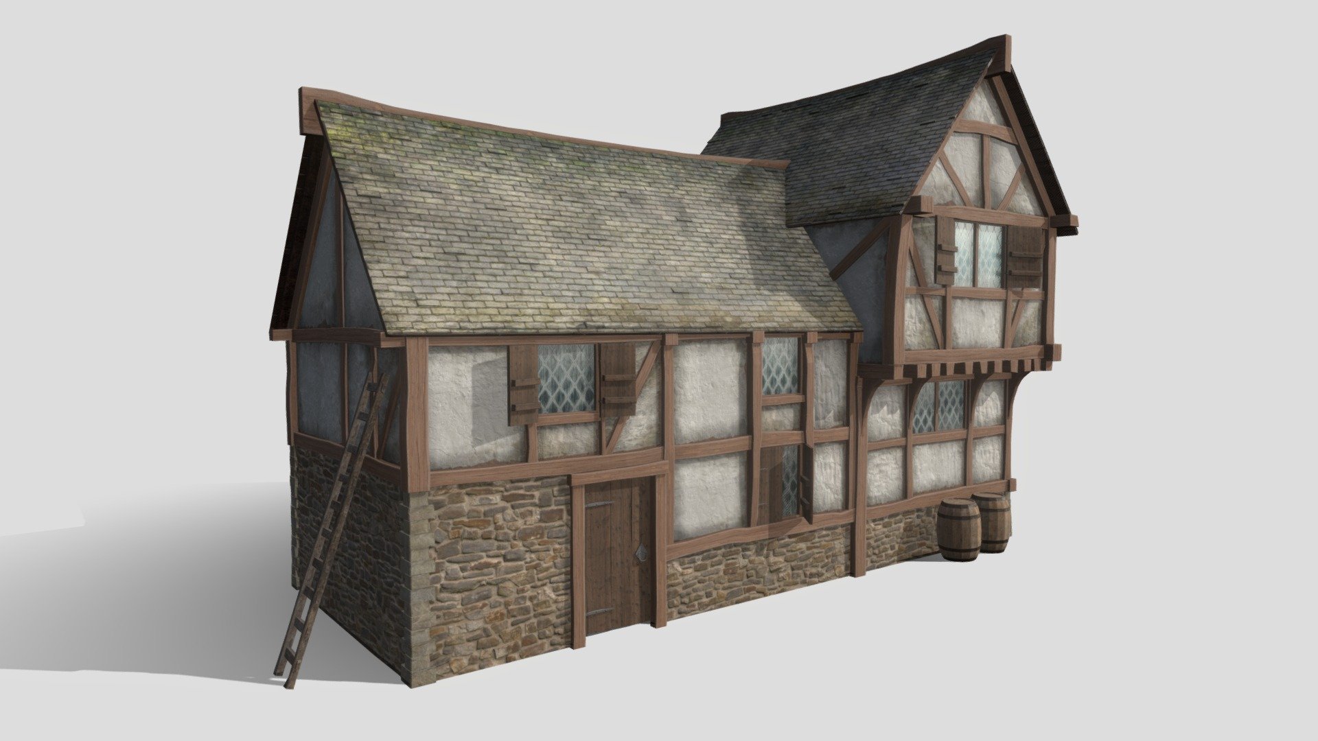 Medieval Tudor House - 3D model by Jakub Kwiatkowski (@jakubkwiatkowski ...