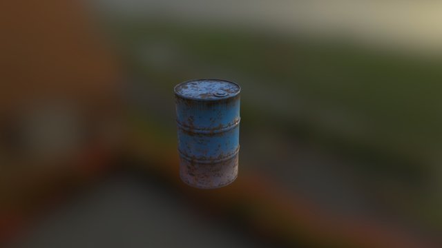 Rusted Oil Barrel 3D Model