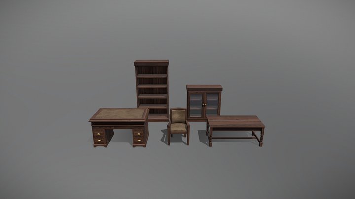 Antique Furniture Pack 3D Model