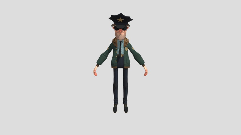 Thin Policeman Stylised Animated