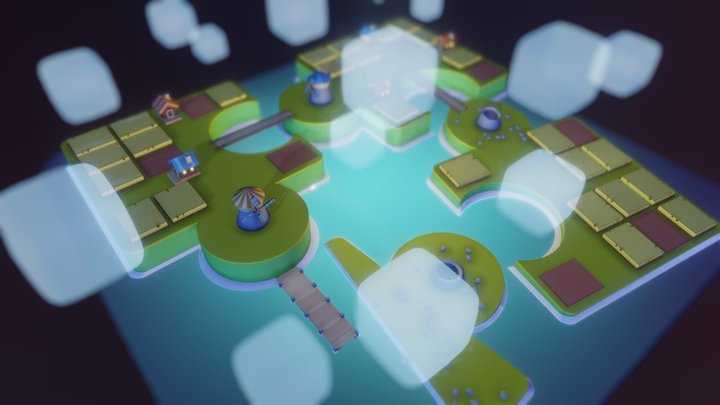 Puzzle Islands At Night – Modelo 3D gratuito STL