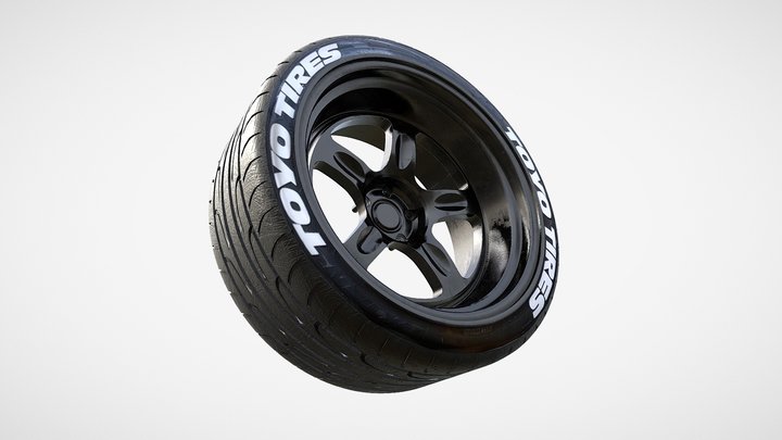 Tuner car wheel 3D Model