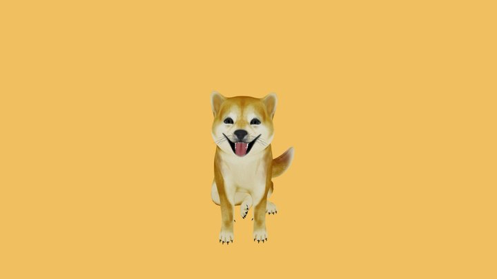 Feisty Doge Circling 3D Model
