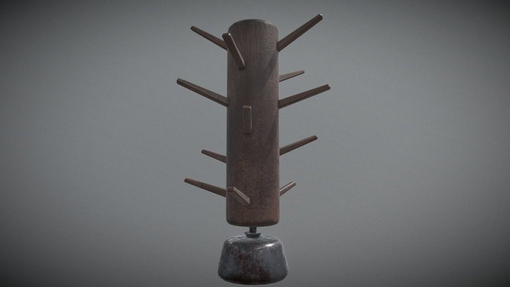 Wooden training stump 3D Model