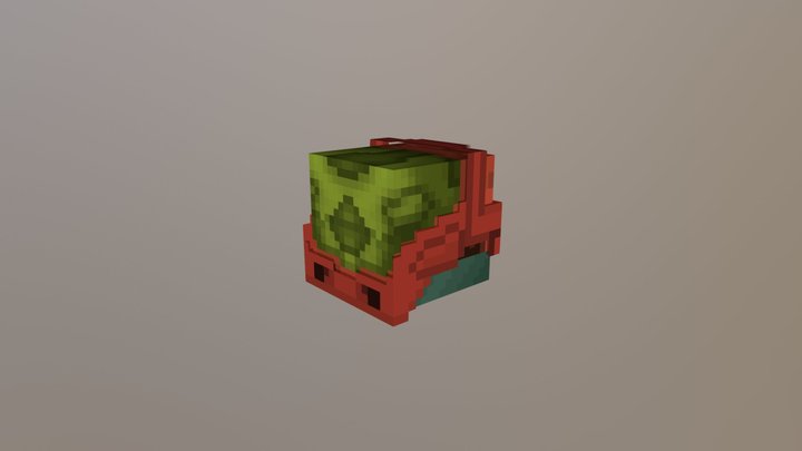 [Minecraft Halo] Red Eva Helmet 3D Model