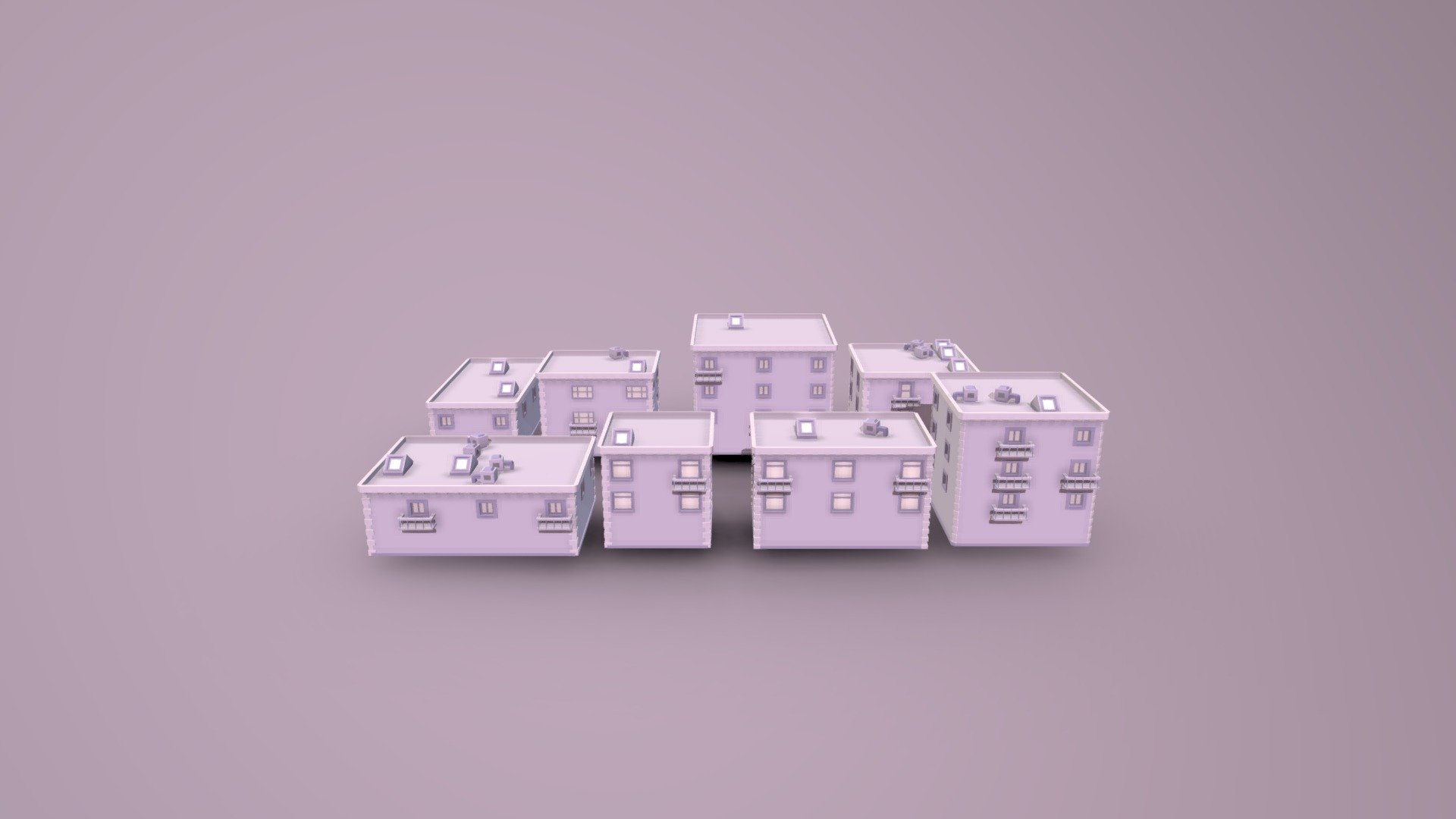 8 Low Poly House Pack