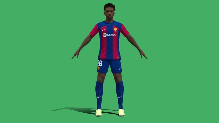 3D Rigged Alejandro Balde Barcelona 2024 3D Model