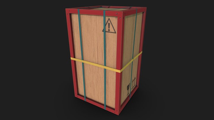 Stylized Wooden Shipping Crate 4K Game-Ready 3D Model