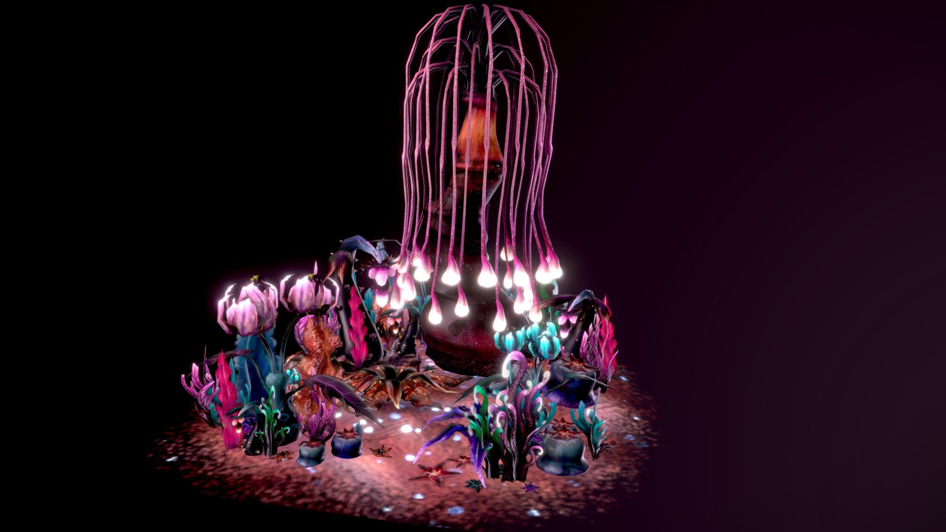 Small alien plant diorama